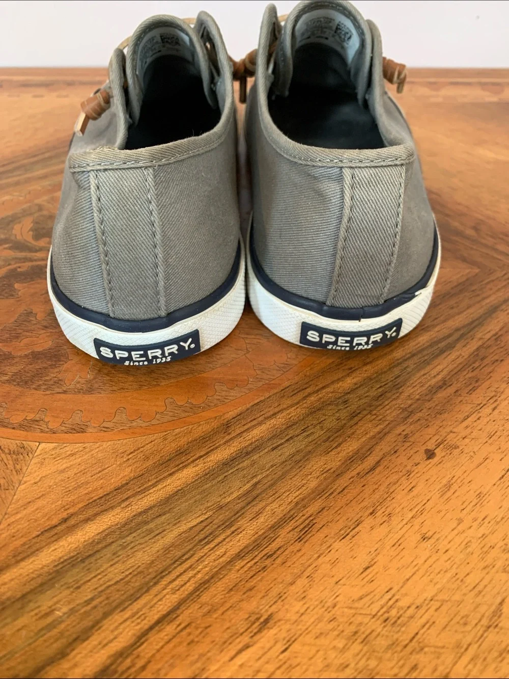 Sperry Women’s Size 7 Gray Canvas Pier View Slip-On Boat Sneaker w/ Leather Lace